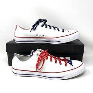Converse Sneakers Men's CT All Star OX White Canvas Universe Red Blue 170815F